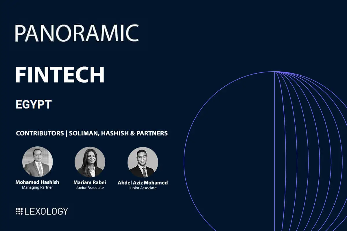 Lexology Panoramic Fintech 2027 Egypt cover featuring Mohamed Hashish, Mariam Rabie and Abdel Aziz Mohamed