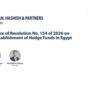 SH&P legal update on hedge funds in Egypt under Resolution No. 154 of 2026, by Frédéric Soliman and Aleyeldine Fahmy.